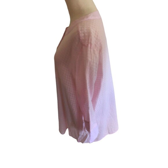 Focus Top Women's Size Medium Pink Grid Textured 3/4 Sleeve - Picture 5 of 8